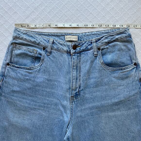 Oliver Logan Harlow High Rise Barrel Crop‎ Jeans Light Wash Denim Size 31 x 22 - Picture 11 of 15